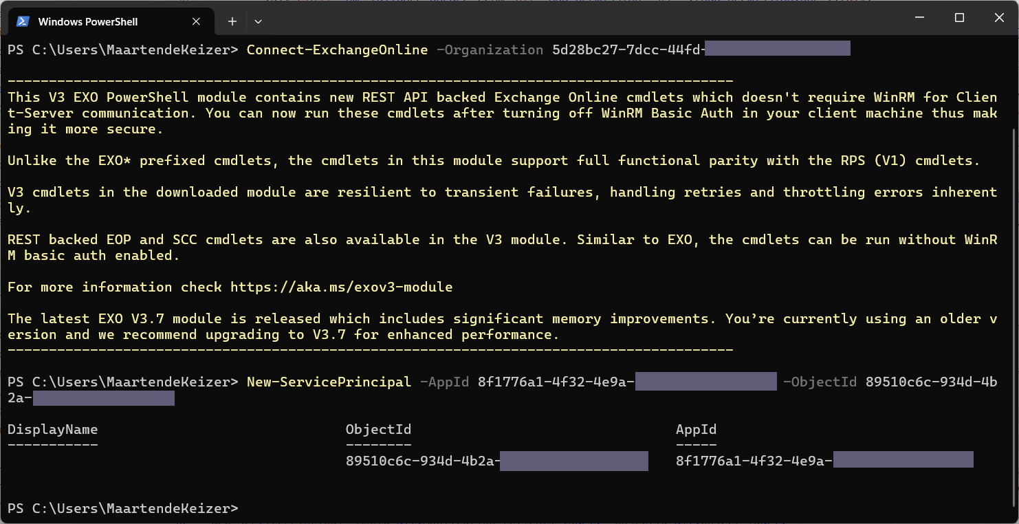 Create a new service principal