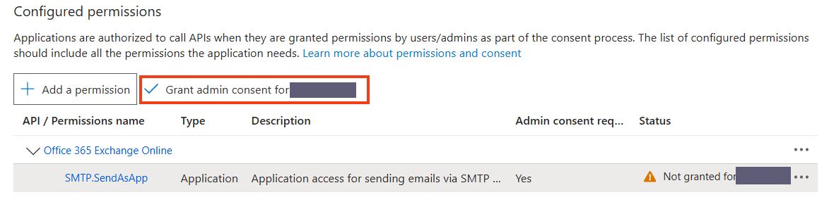 Grant admin consent