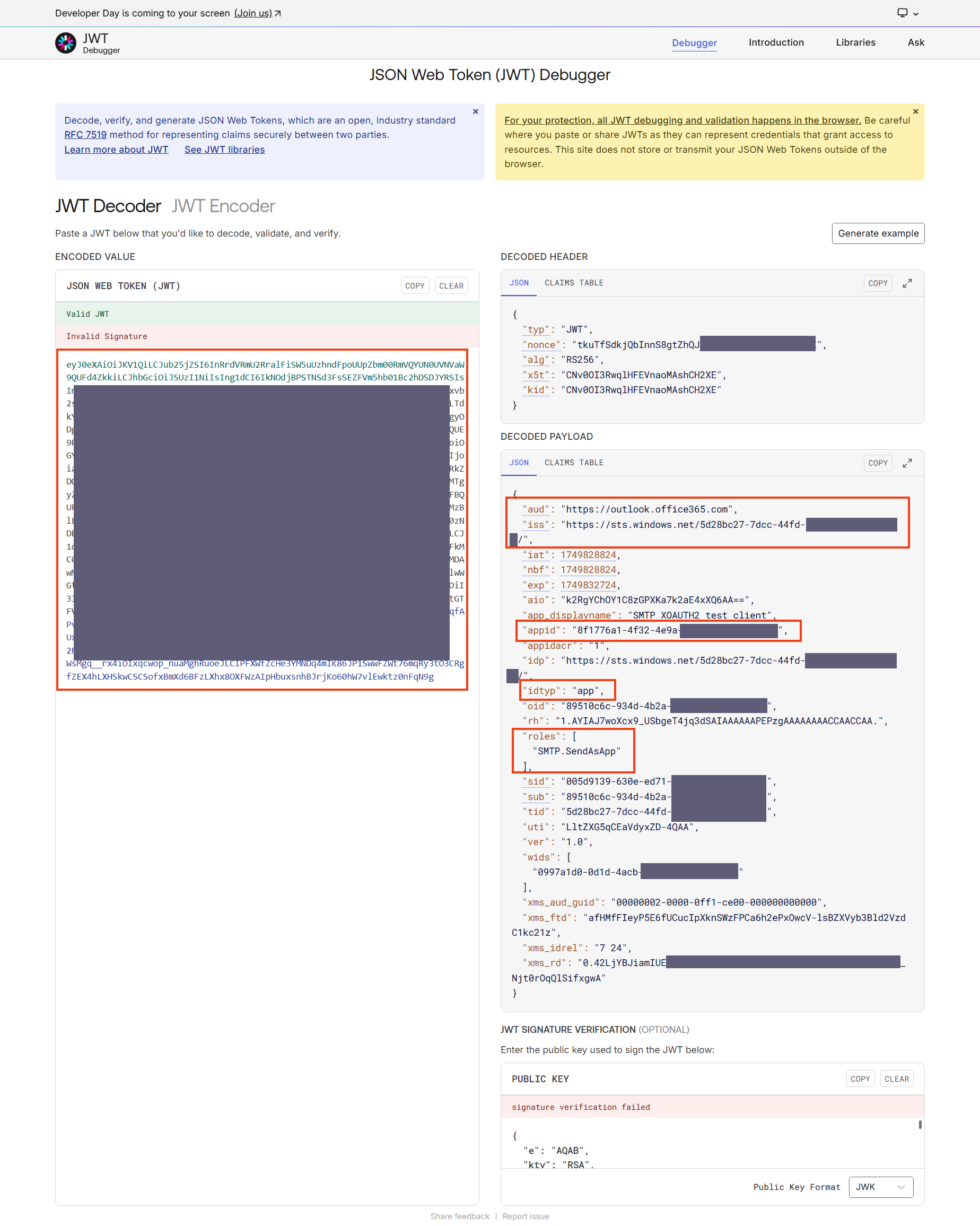 JWT debugger