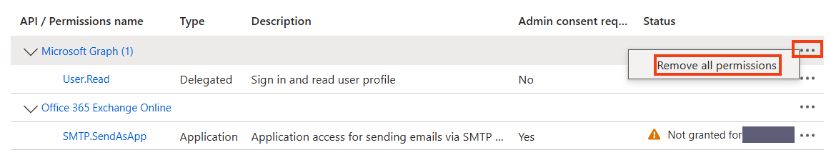Remove Graph permissions